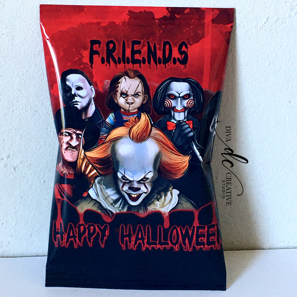Friends Halloween Chip Bag Printable Wrapper - INSTANT DOWNLOAD