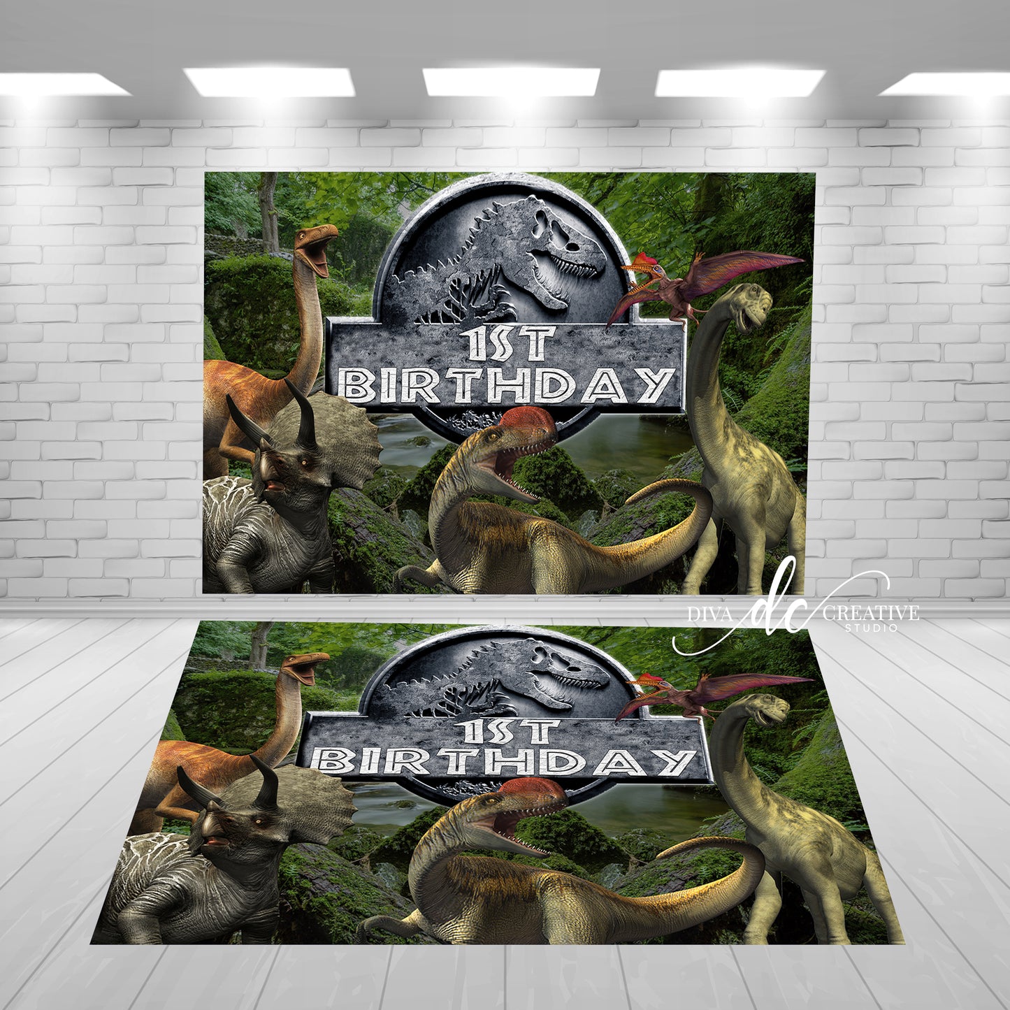 Jurassic Theme Digital Floor Wrap (You Print Yourself)