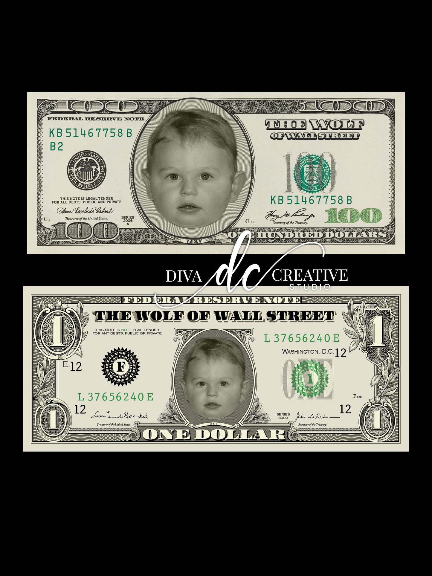 Custom Play CASH 1 Dollar Bill