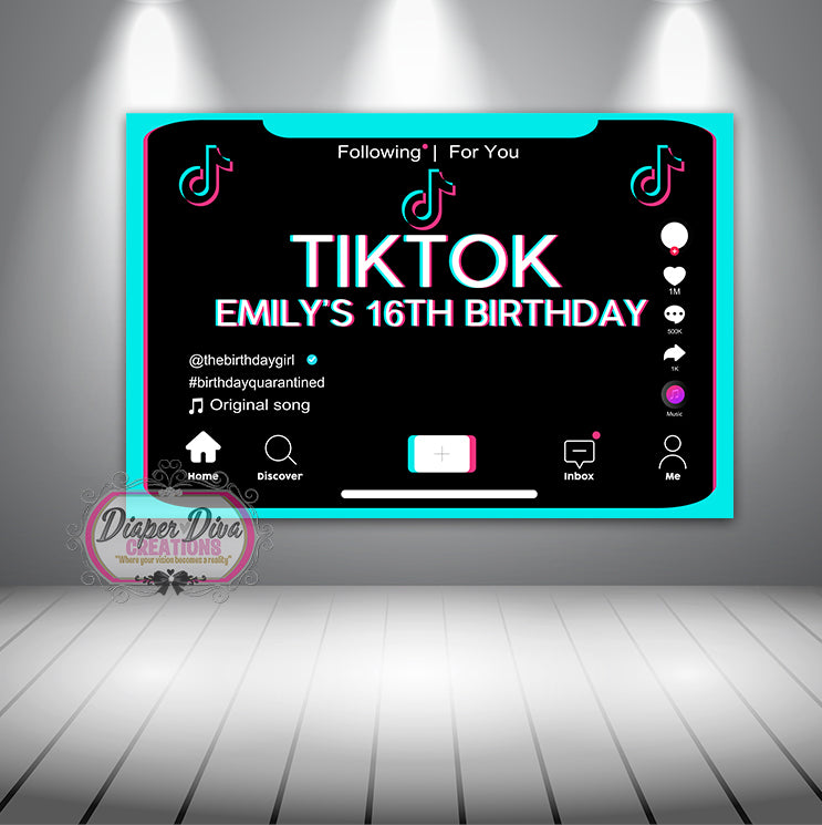 TikTok Birthday Banner