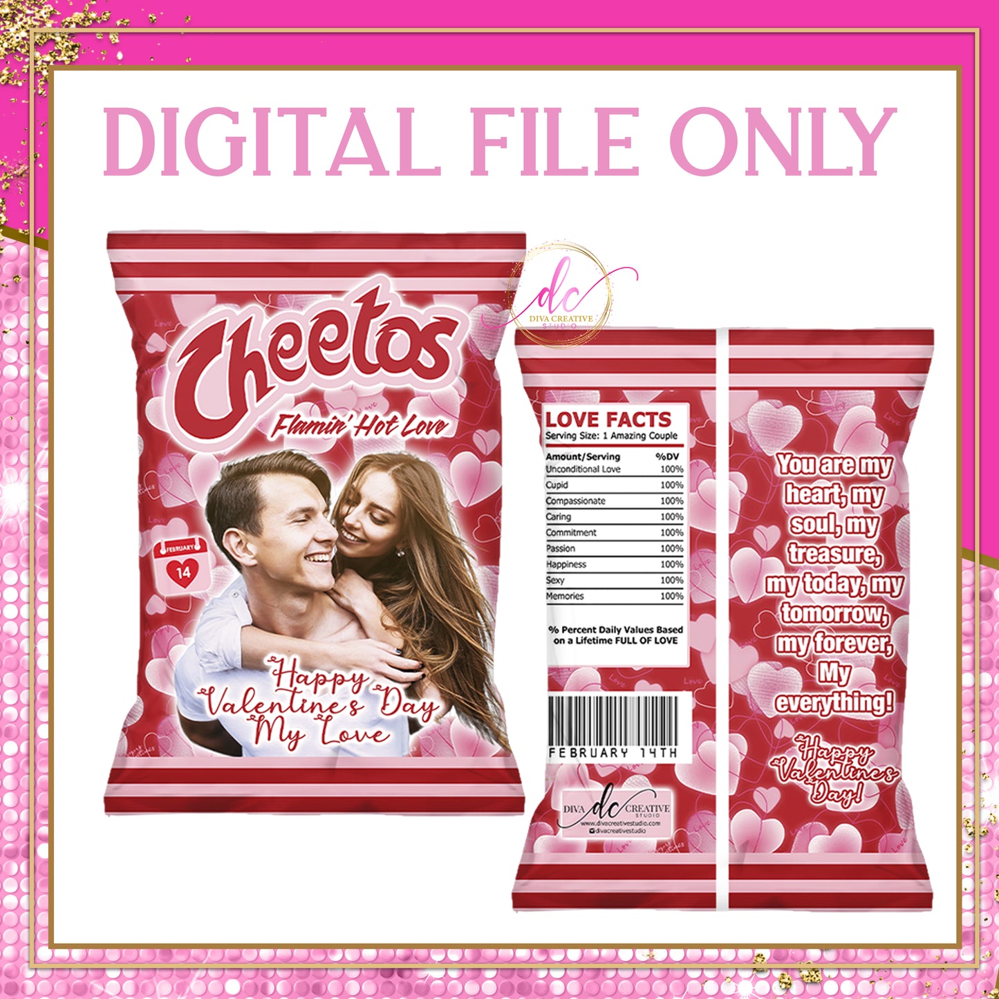 Valentine's Chip Bag Digital File Only